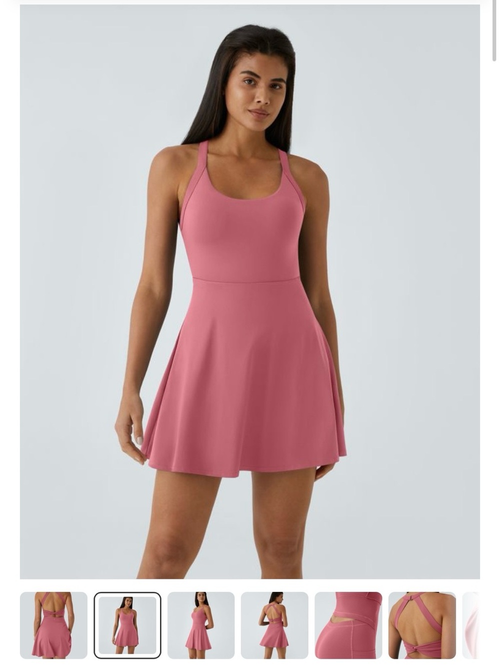 Halara Softlyzero Airy Easy Peezy Athletic Dress Coral Begonia rouge - Medium - Picture 7 of 7